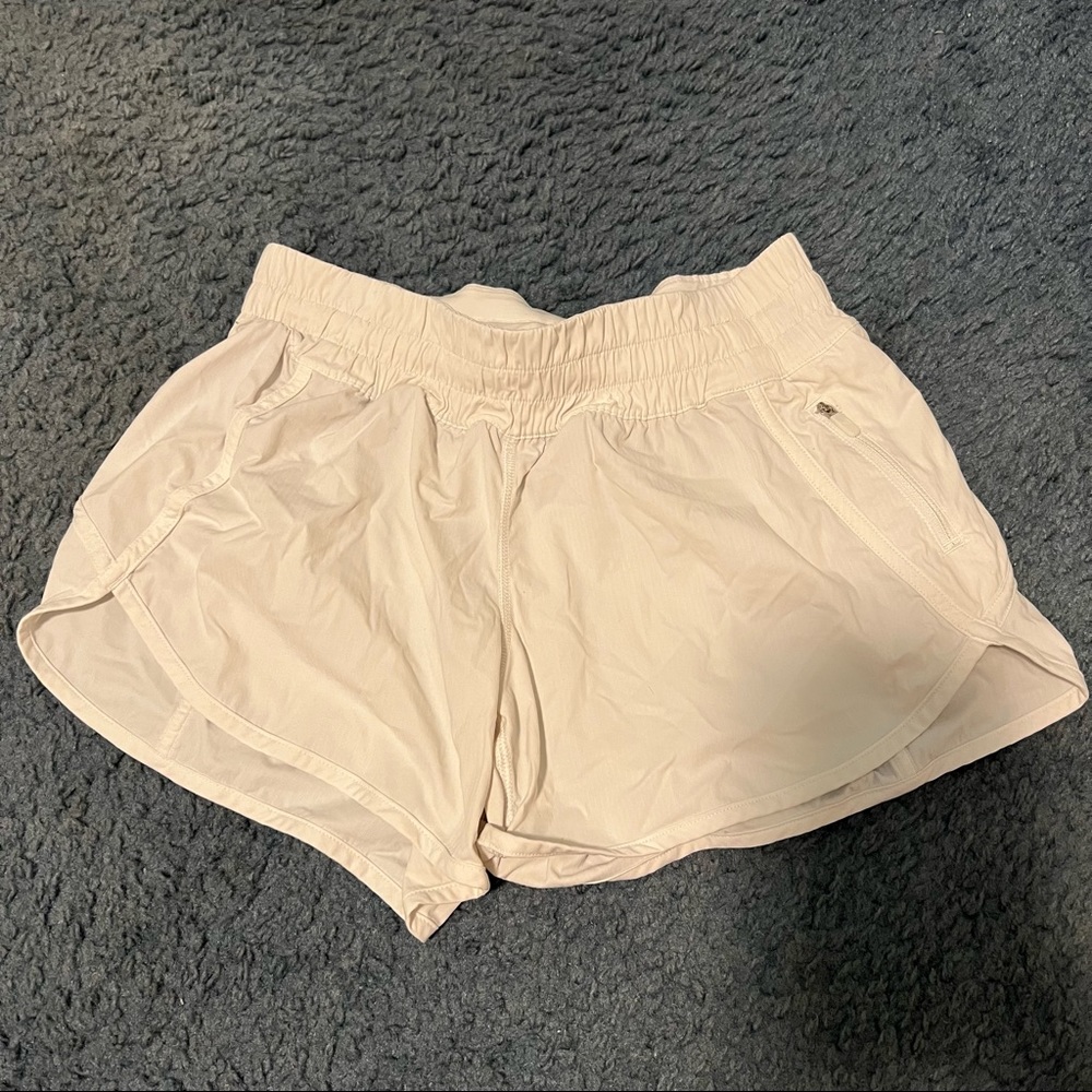 Lululemon White Tracker 4in Shorts